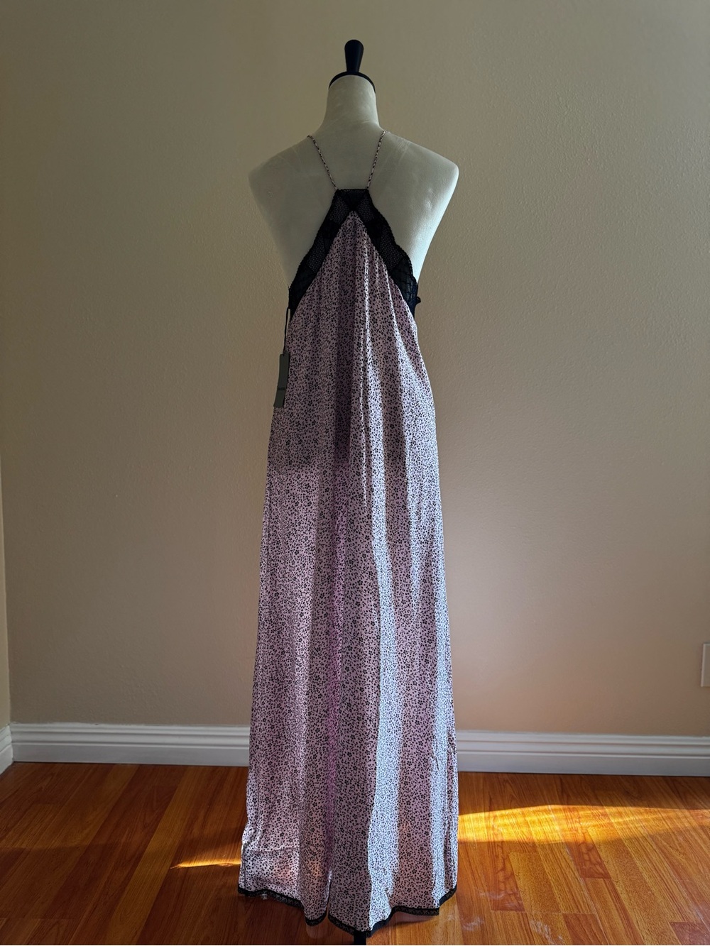 Zadig & Voltaire Women’s Risty Goa Blossom Dress with Black Lace Trim Size L - Picture 4 of 11